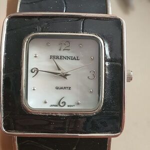 Perennial Silver/Black Women's Cuff Watch